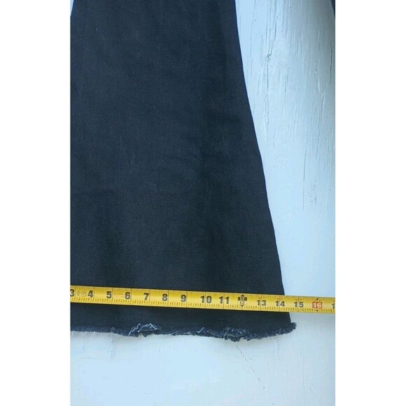 Umgee Boho High Rise Flare Jeans Size 5 Fringe Hem 70s Bell Bottom Stretch Black - Picture 7 of 8